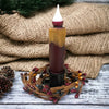 Burgundy Led Battery Operated Timer Taper Candle - 4"