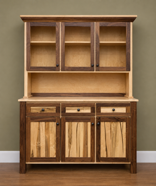 Hutch-Maple/Walnut 3 Door