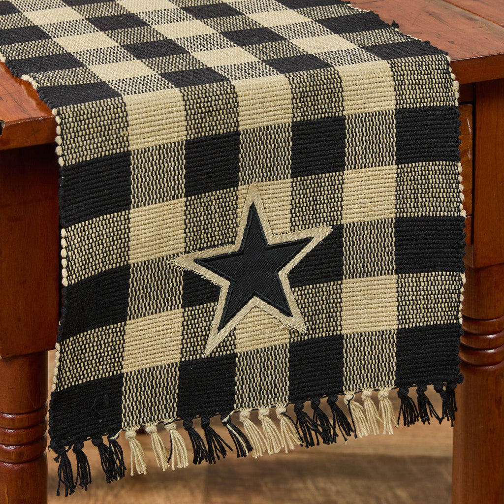 Wicklow Star Yarn Table Runner - Black