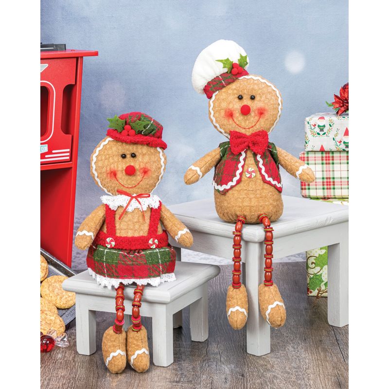 Plaid Gingerbread Button Leg