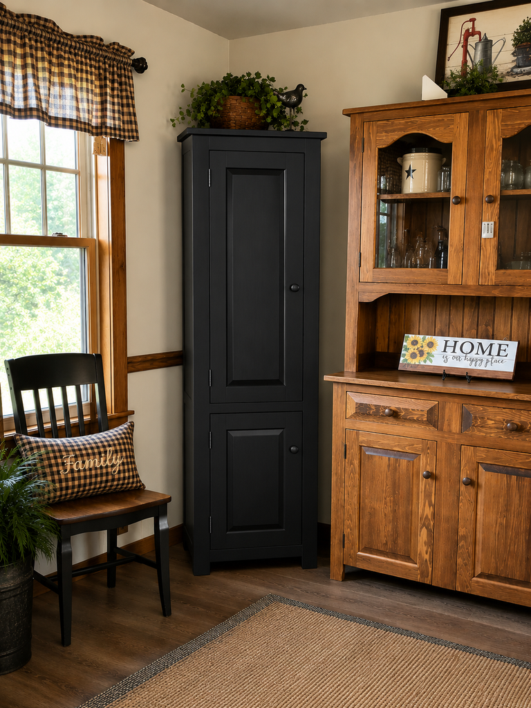 Bachelor's Cabinet with Raised Panels - Black