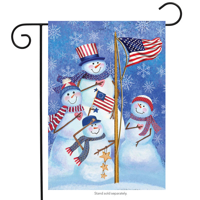 Patriotic Snowmen Garden Flag