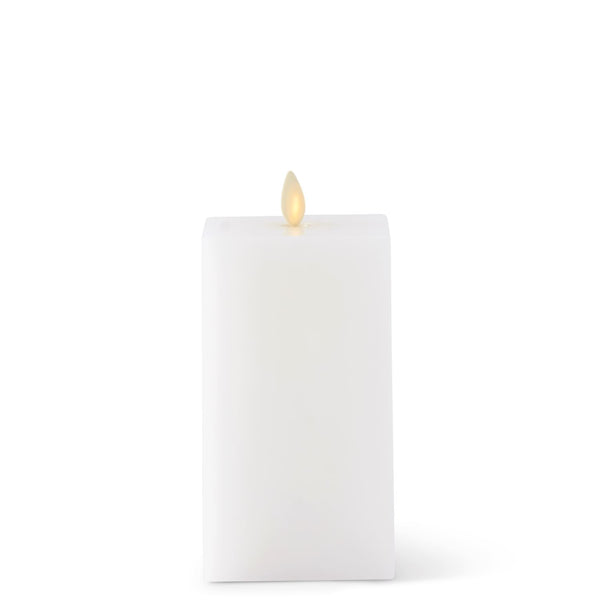 Luminara Candle - 4" x 6.5" White Wax Indoor Square Pillar