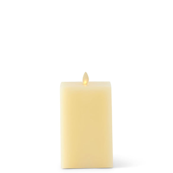 Luminara Candle - 4" x 7.5" Ivory Wax Indoor Square Pillar