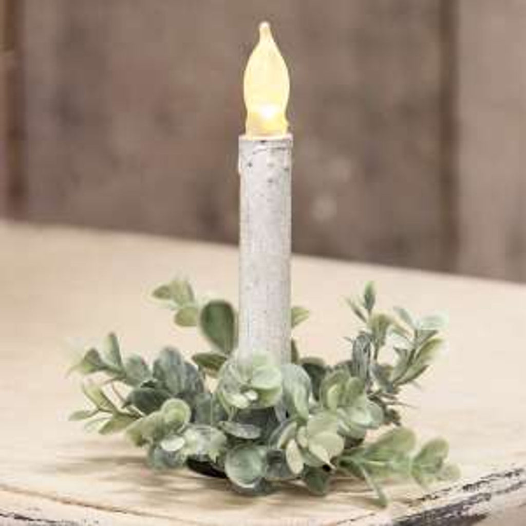 Frosted Boxwood Candle Ring