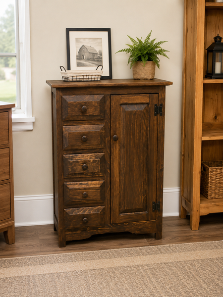 Amish-Made Pine Sewing Cabinet