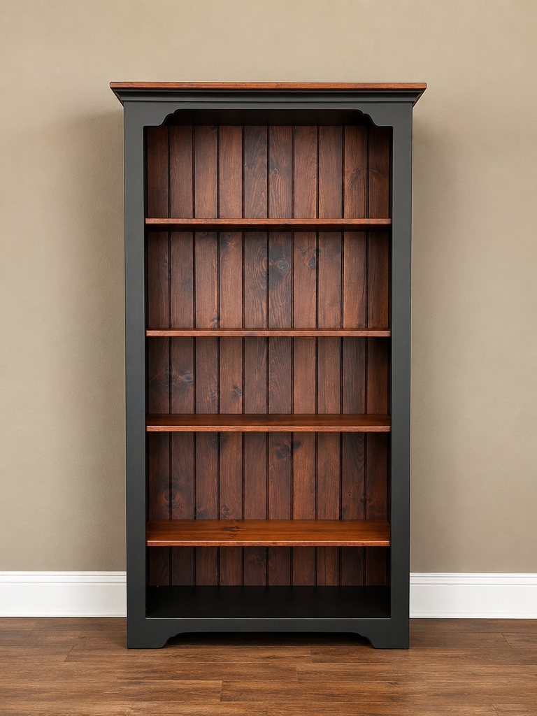 Bookcase-J18 6' Large Open-Black with Michael's Cherry