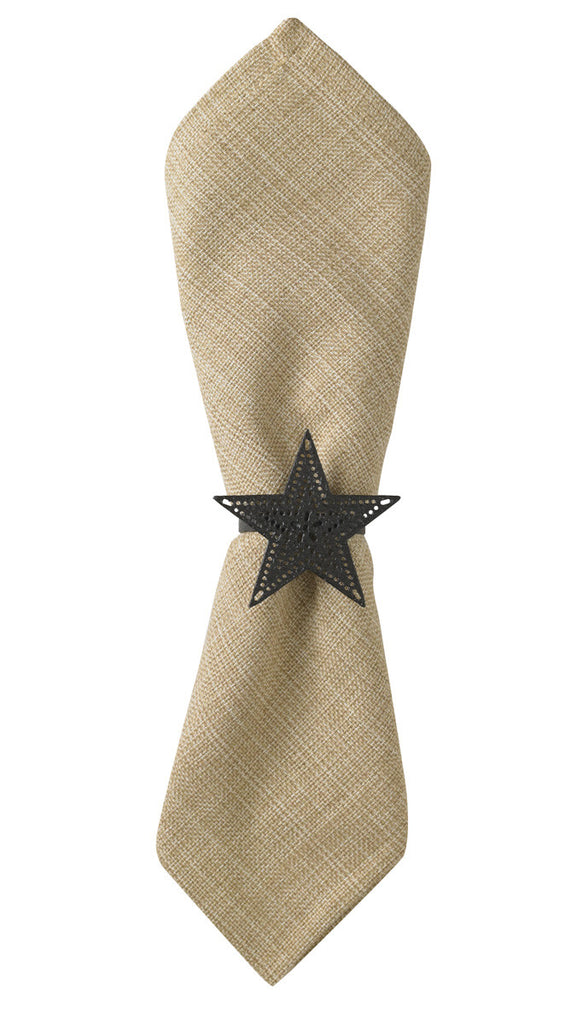 Punched Star Napkin Ring - Black