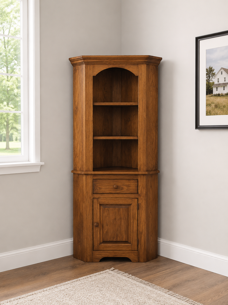 J89 Corner Cupboard with Drawer-Seely