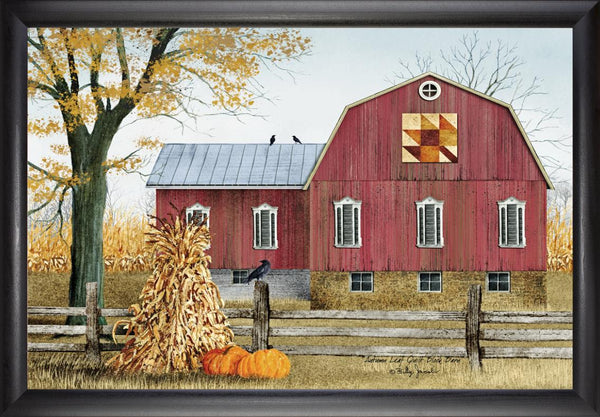 Autumn Leaf Quilt Block Barn