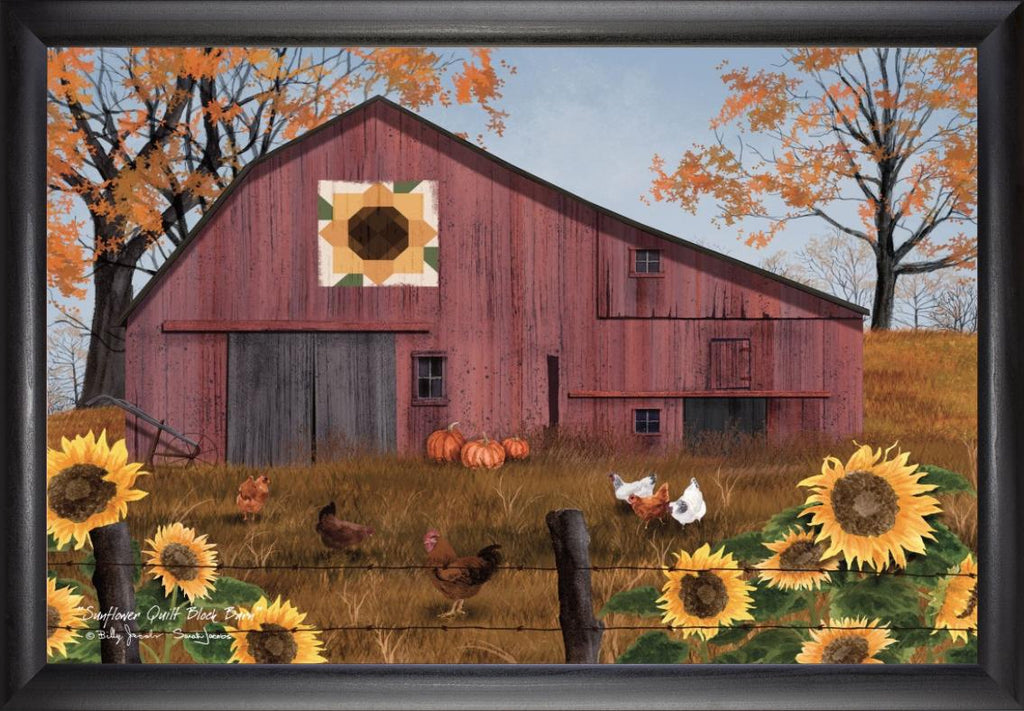 Sunflower Quilt Block Barn