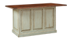 Traditional Island Base (2506 Series) with Rough Sawn Top & Bread Board Ends (2751 Series)