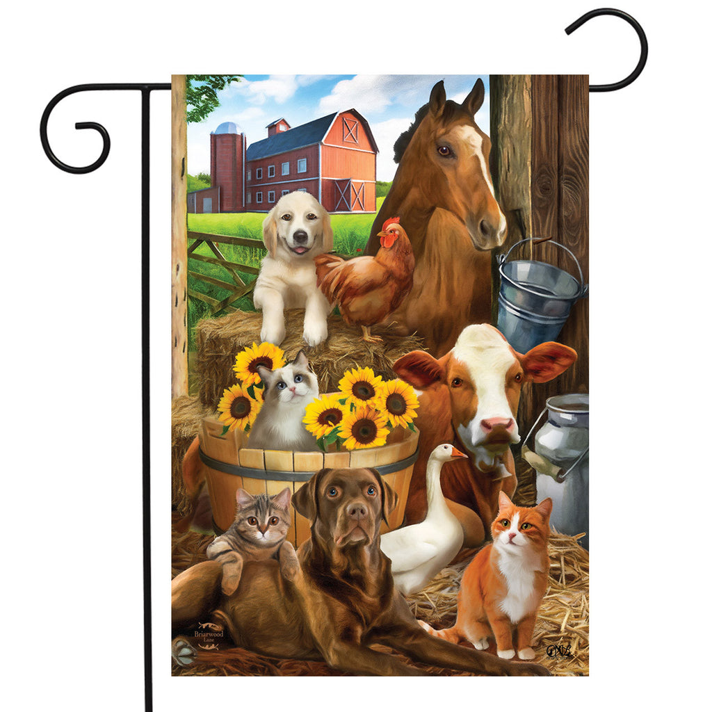 The Gang's All Here Garden Flag