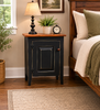 Accent Table - Single Door Cabinet with Raised Panel - Black with Michael's Cherry