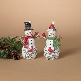 7.68"H Resin Holiday Snowman, 2 Asst