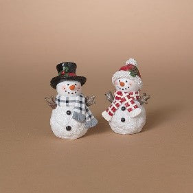 3.7"H Resin Holiday Snowman, 2 Asst