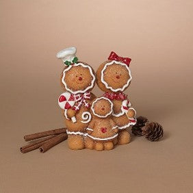 7"H Resin Holiday Gingerbread Man Family