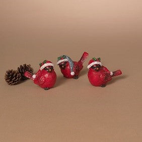 3.1"L Resin Holiday Cardinal Ornament, 3 Asst