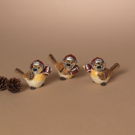 3.7"L Resin Harvest Bird Football Player, 3 Asst