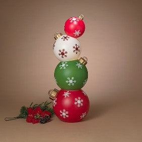 30"H UL B/O Lighted Blow Mold Stacking Holiday Ornaments w/ Timer, Outdoor/Waterproof