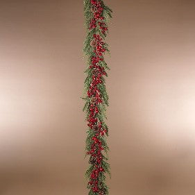 6'L Holiday Pine Garland w/ Red Berries