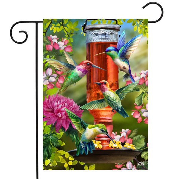 Hummingbird Feeder Garden Flag