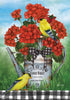 Geranium Watering Can Garden Flag