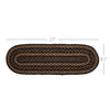 Black & Tan Jute Stair Tread - Oval