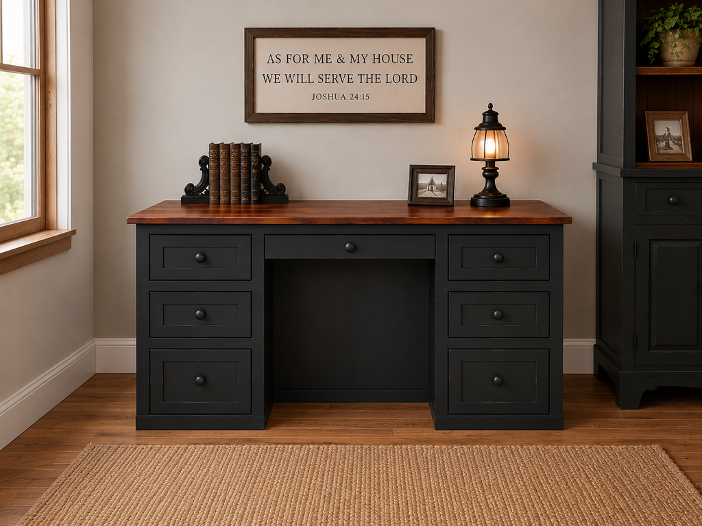 Large Desk-J28-Black with Michael's Cherry
