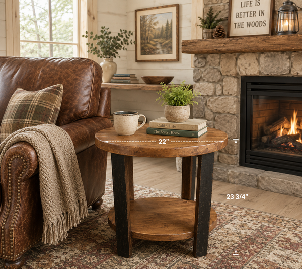 Barrel End Table - Round