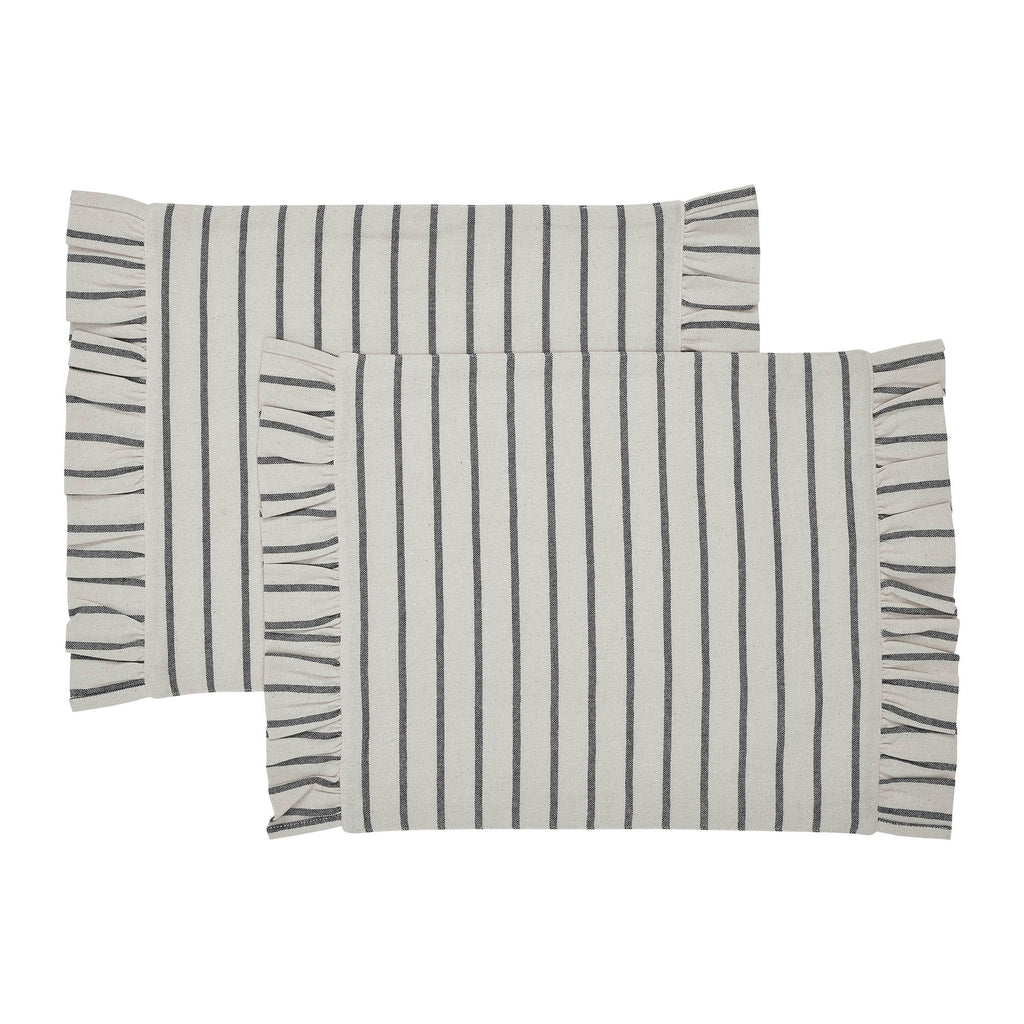 Kaila Ticking Stripe Ruffled Placemat Set of 2