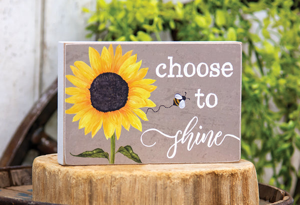 Choose to Shine Sunflower Block