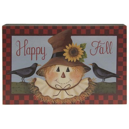 Happy Fall Scarecrow Box Sign