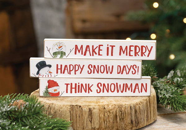 Happy Snow Days Snowman Mini Stick