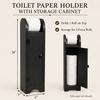 Toilet Paper Cabinet-Black with Solid Panel Door