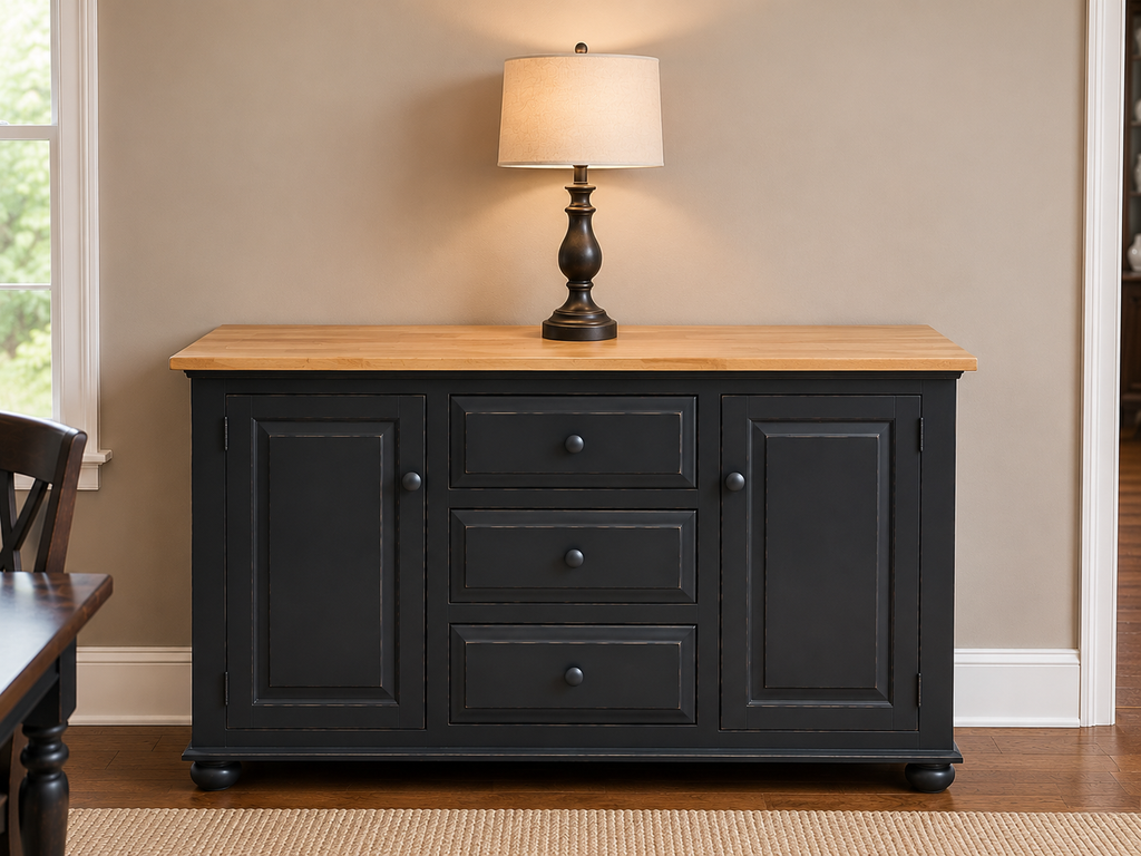 Server-J11M Large with Maple Top-Black with Seely