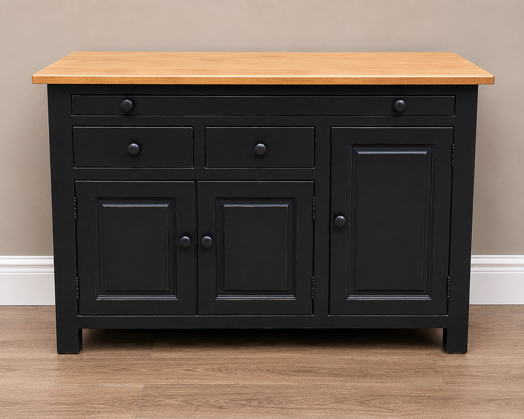 Hutch Bottom-J4 Medium Hoosier Hutch Bottom-Black with Seely