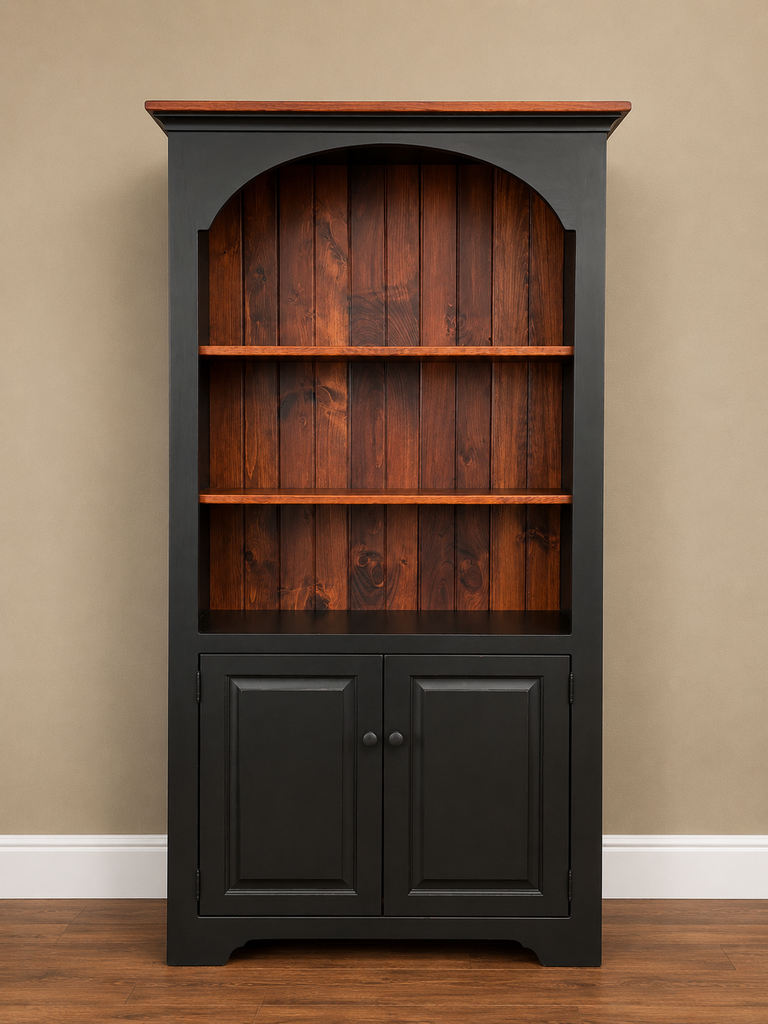 Bookcase-J119 6' Large Colonial with Doors
