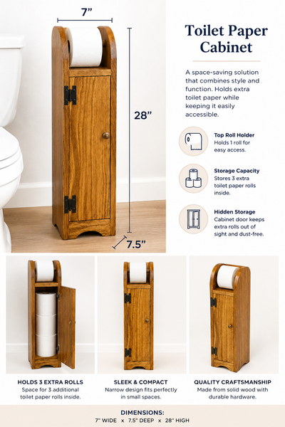 Toilet Paper Cabinet-Seely with Solid Panel Door