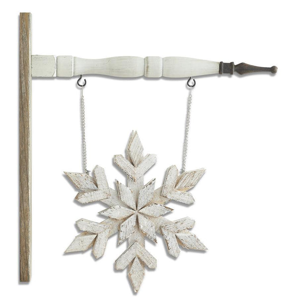 Whitewashed Double Sided Wood Snowflake Arrow Replacement