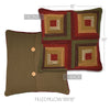 Tea Cabin Log Cabin Hooked Pillow