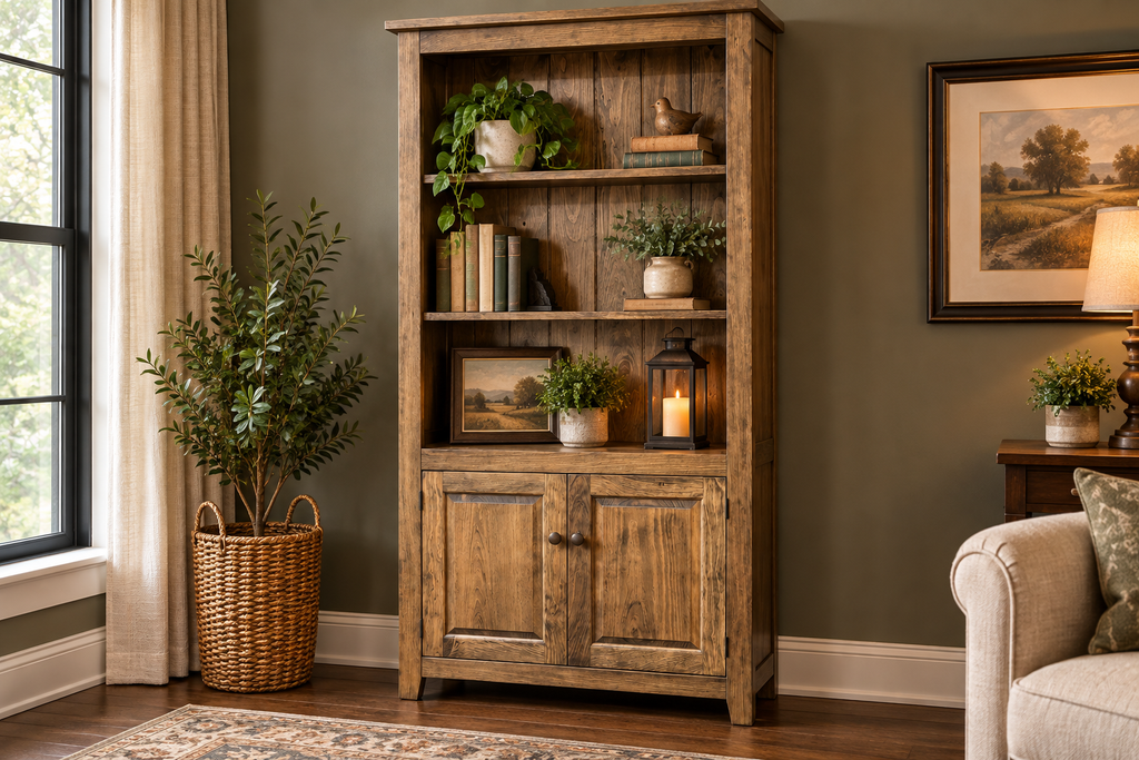 Bookcase-CT54 6' with Doors-Tea Stain
