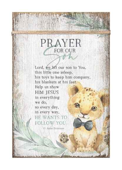 Prayer For Our Son - Timeless Twine 6X9 Wood Plaque