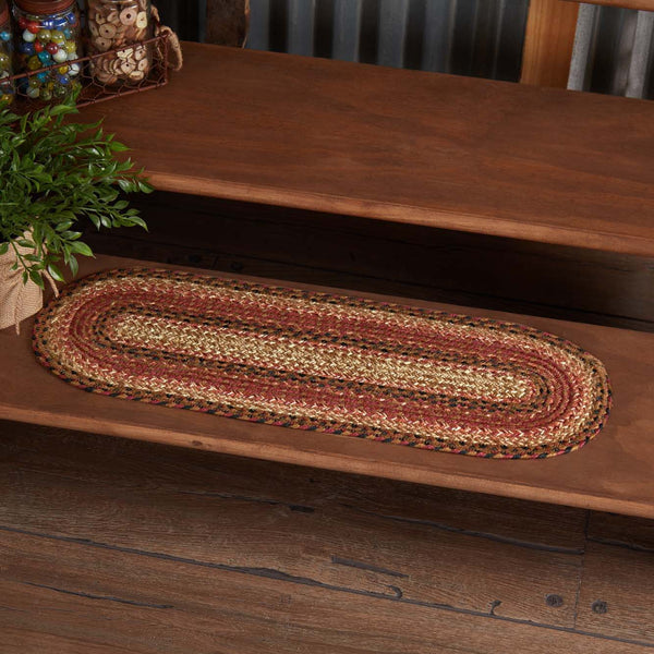 Ginger Spice Jute Stair Tread - Oval