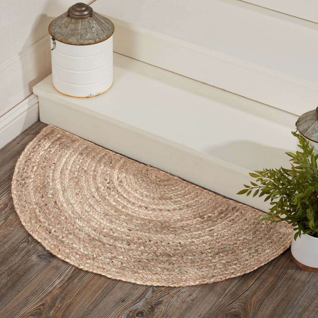 Natural Jute Rug Half Circle