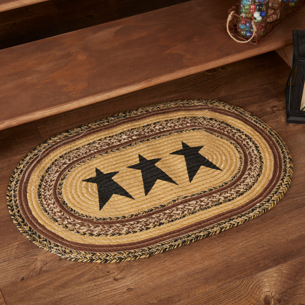 Kettle Grove Jute Rugs - Stencil Stars - Oval