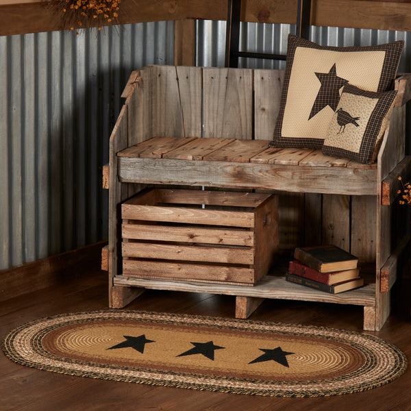 Kettle Grove Jute Rugs - Stencil Stars - Oval