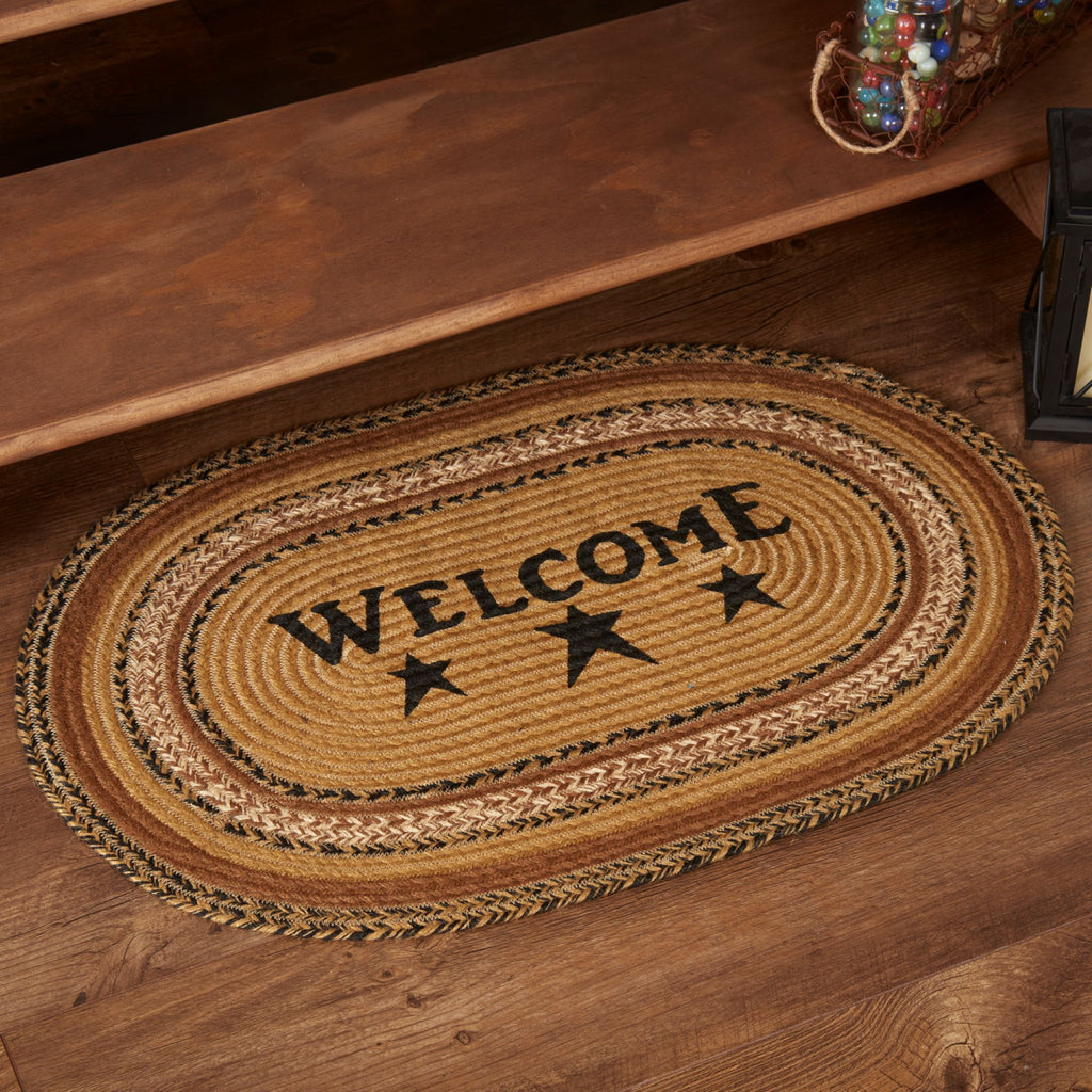 Kettle Grove Jute Rug Stencil Welcome with Pad