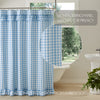 Annie Buffalo Blue Check Ruffled Shower Curtain