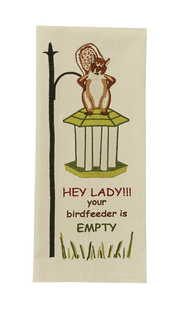 Out Of Bird Seed Embroidered Dishtowel